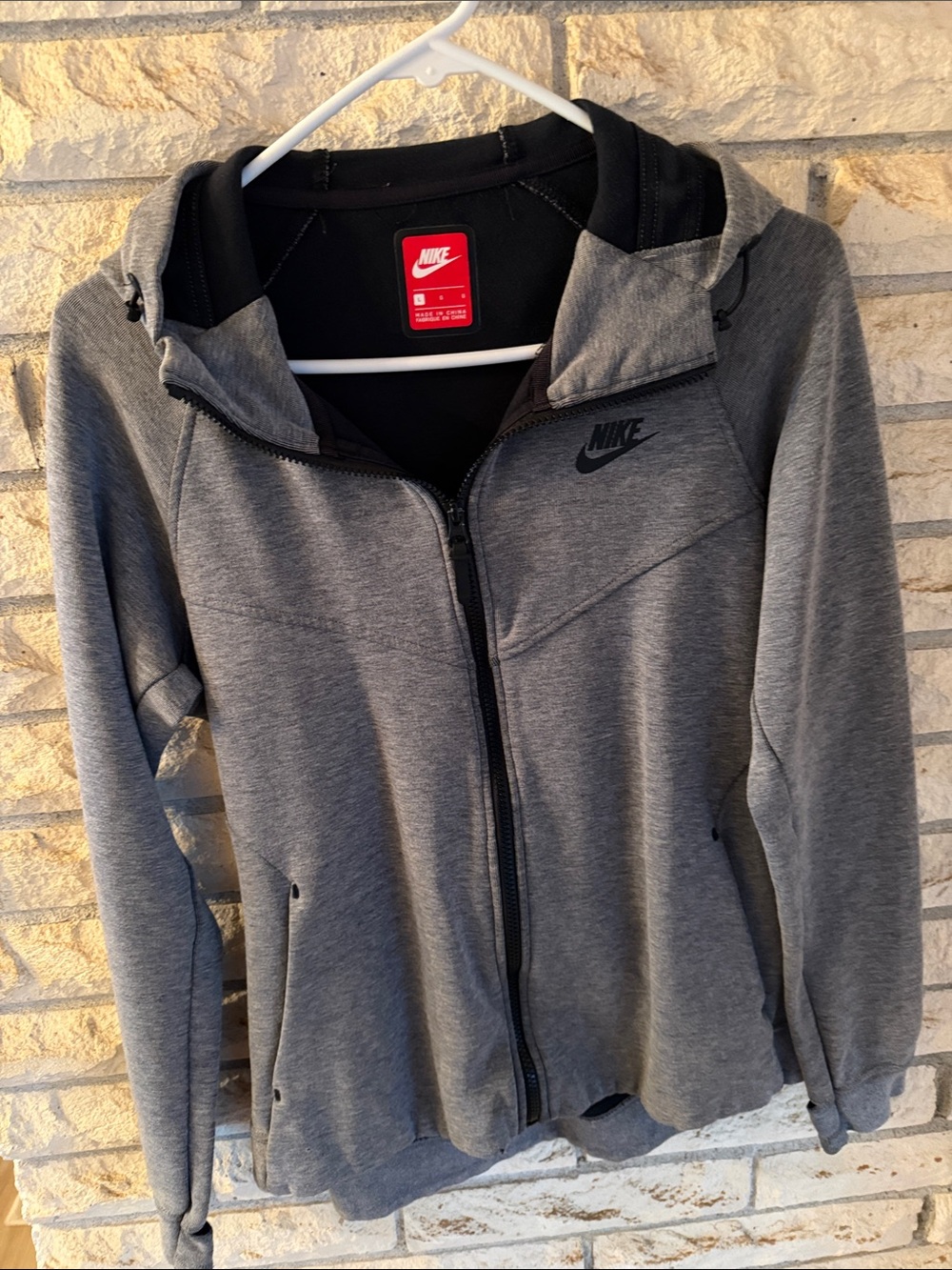 Nike Women’s Gray Hooded Full-Zip Bomber Jacket